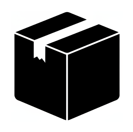 black shipping box icon